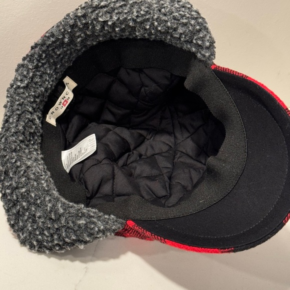 Crowncap- Red and Black Buffalo Plaid Cap with Earflaps - Picture 6 of 8